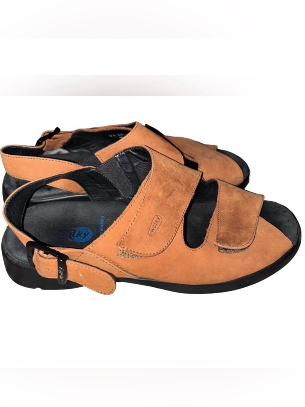 Wolky Nimes Walking Slingback Leather Sandals Brown